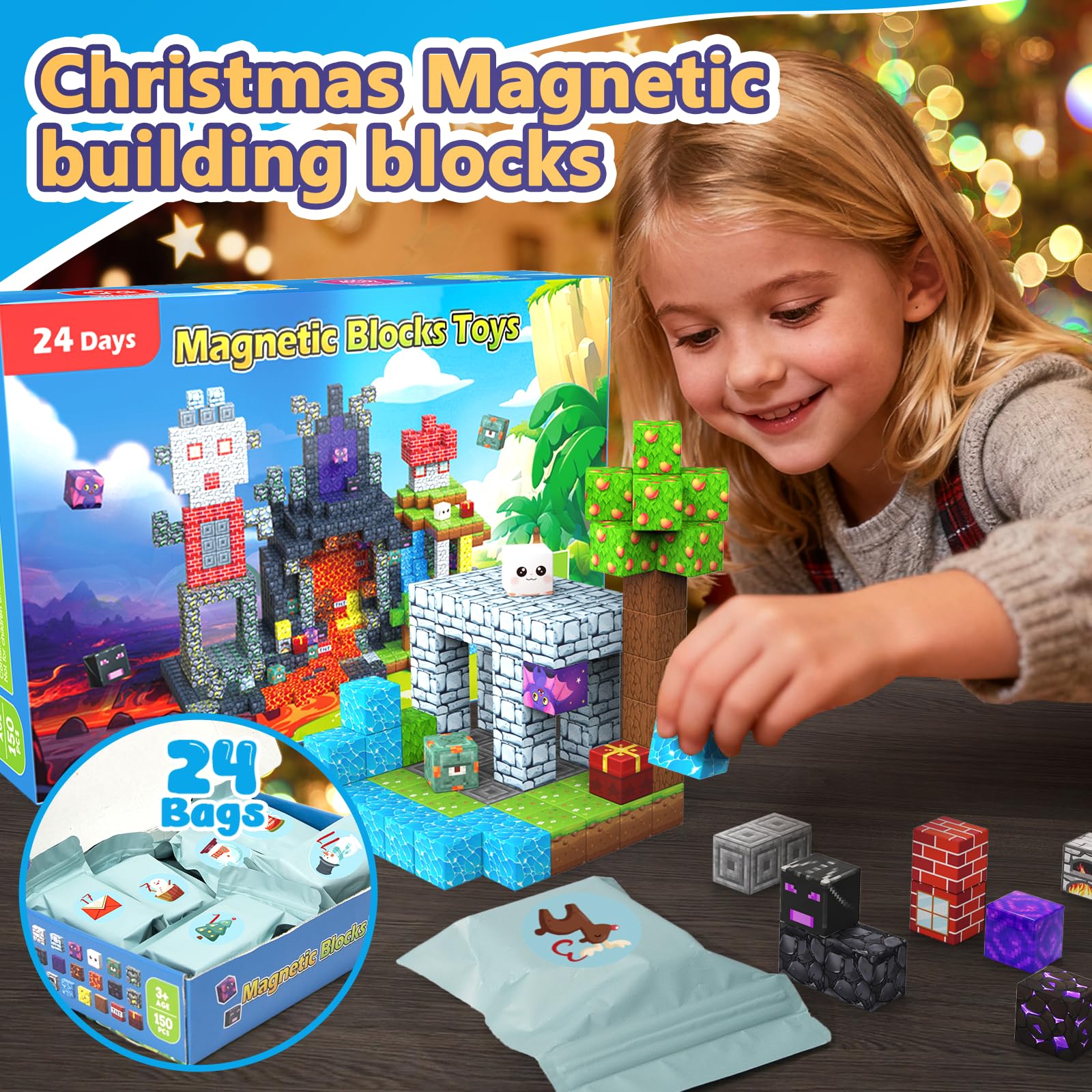 ANDENLEY magnetic tiles enabling creative structures and collaborative play