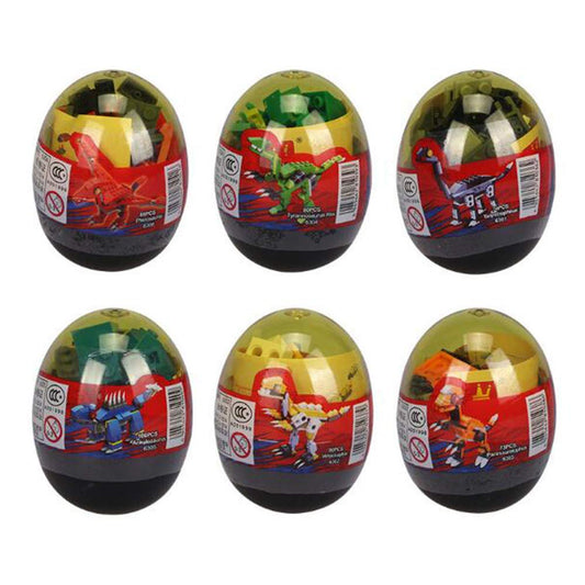 Anditoy egg with velociraptor blocks promotes creative problem solving during playtime