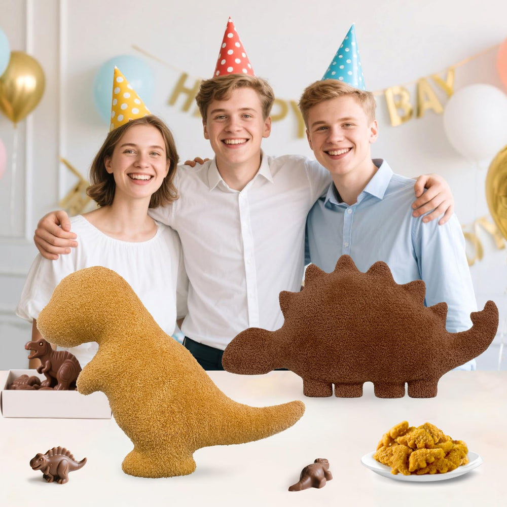 Andywoo Dino Nuggets Pillow hug pose inviting movie night comfort