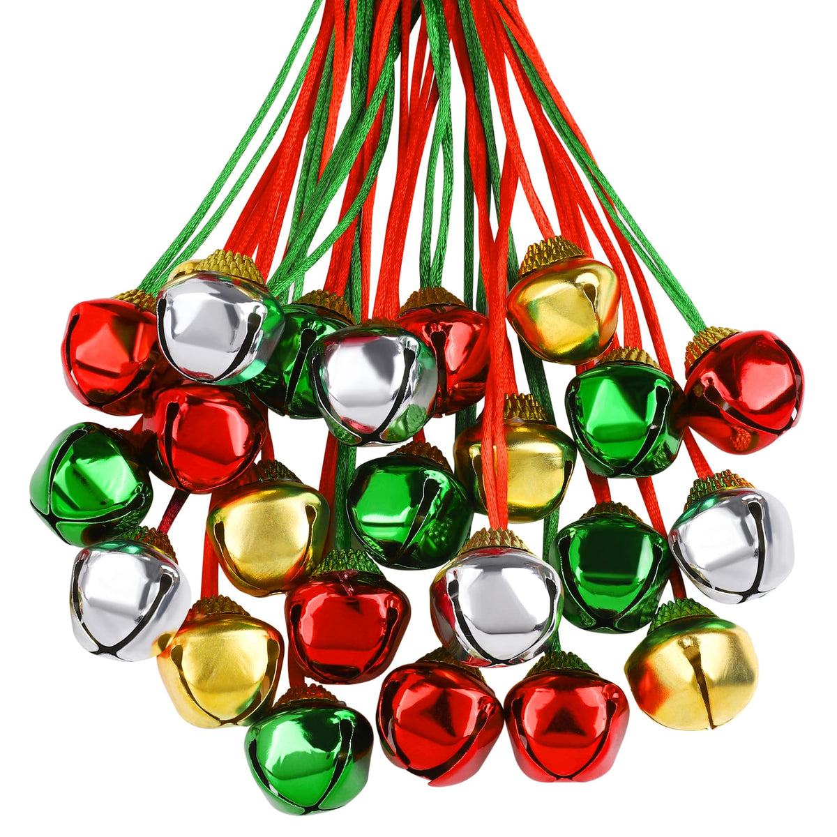Aneco Christmas bell necklaces multi-color set ideal for gifting.