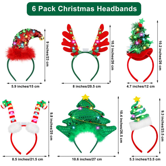 Aneco LED headband candy cane design adds playful light for holiday gatherings.