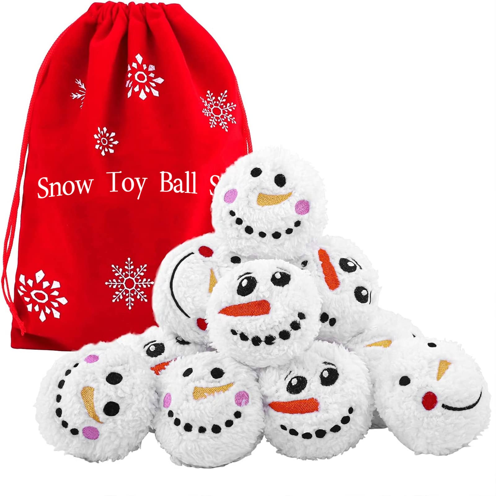 Aneco 12-pack plush snow toy balls set for versatile winter play indoors or outdoors.