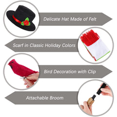 Aneco snowman kit wooden buttons create friendly facial features.