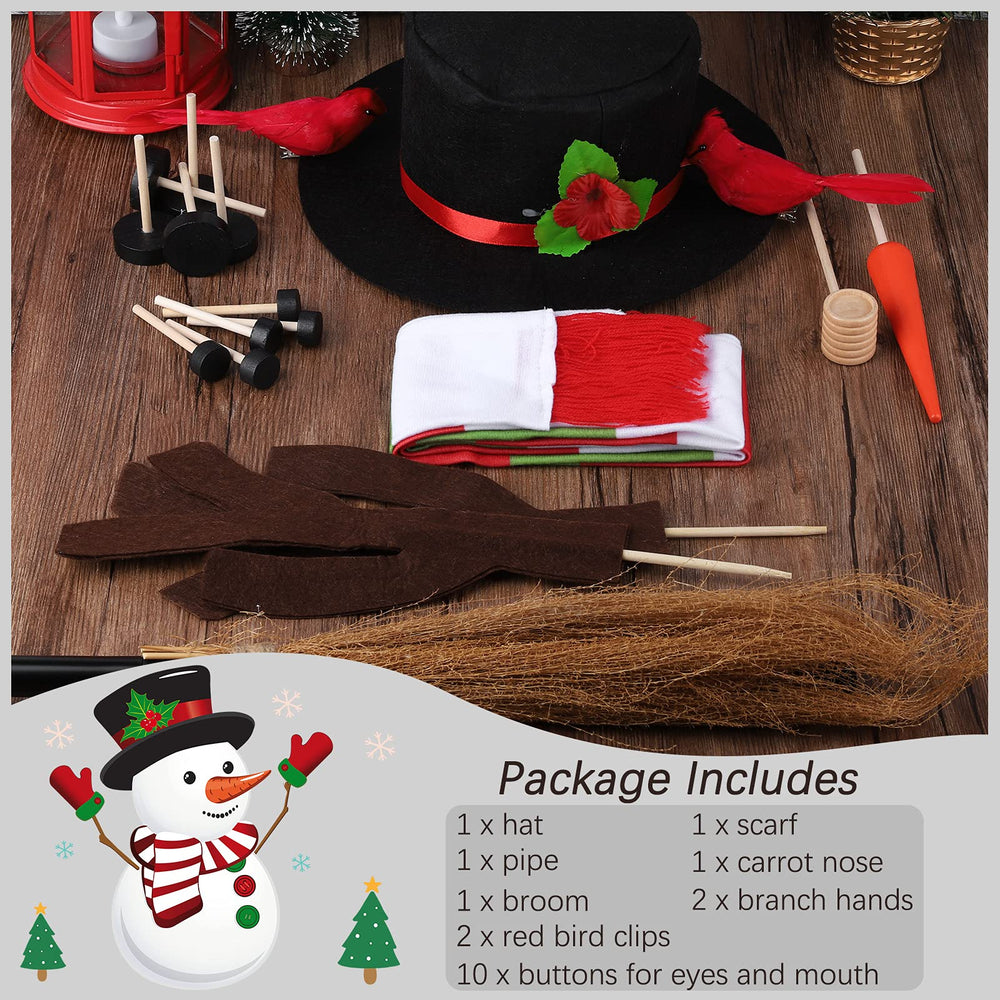 Aneco snowman kit wooden nose adds playful character.