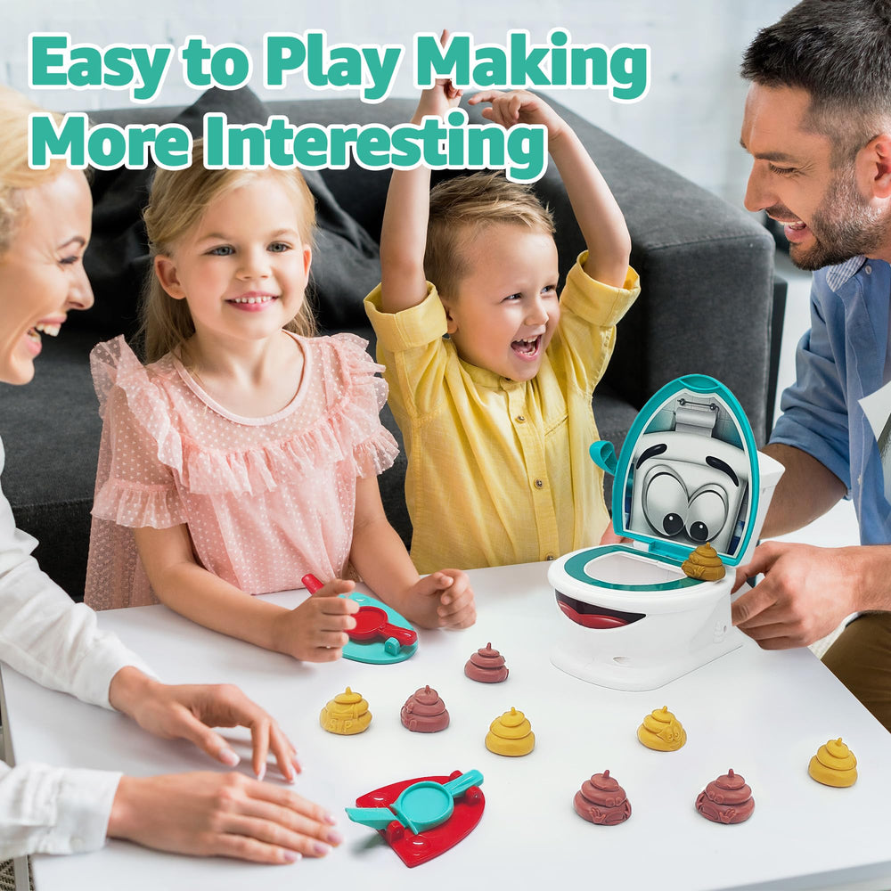 Anemeeoke Poop Family Game launch action with flying pieces