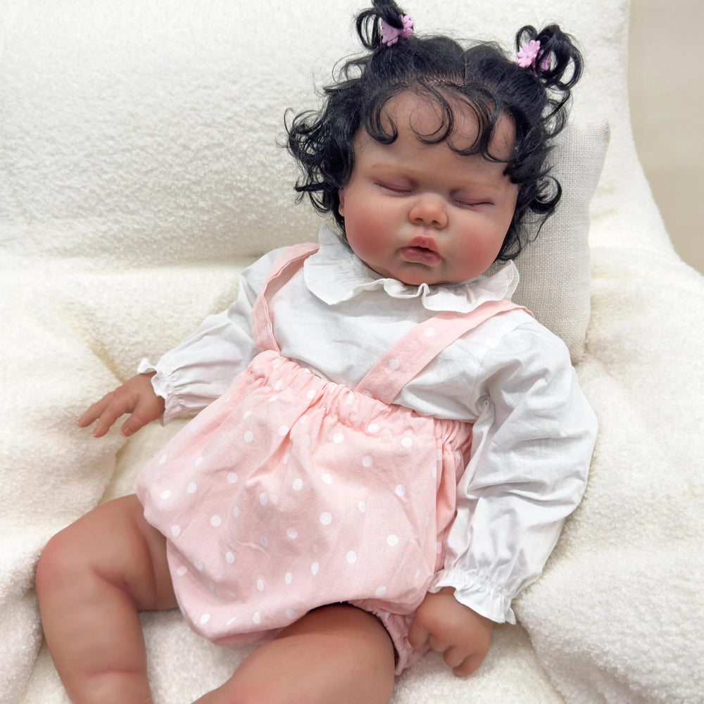 Angelbaby 24-inch reborn doll hair with micro-rooted curls for realistic styling