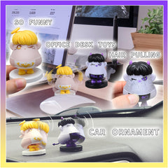 Angel's Wonderland desk and car decor hair plucking toy with angel-demon figures.