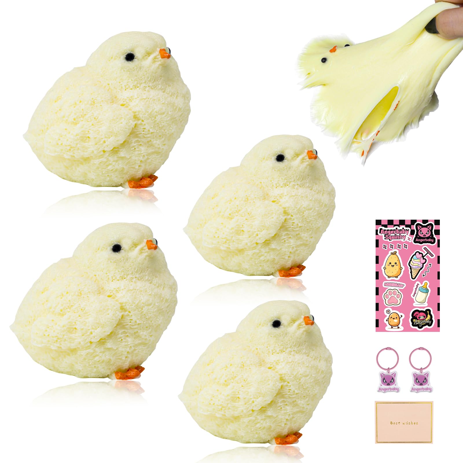 Angerbaby Taba Squishy Chick on a desk offers playful stress relief during work
