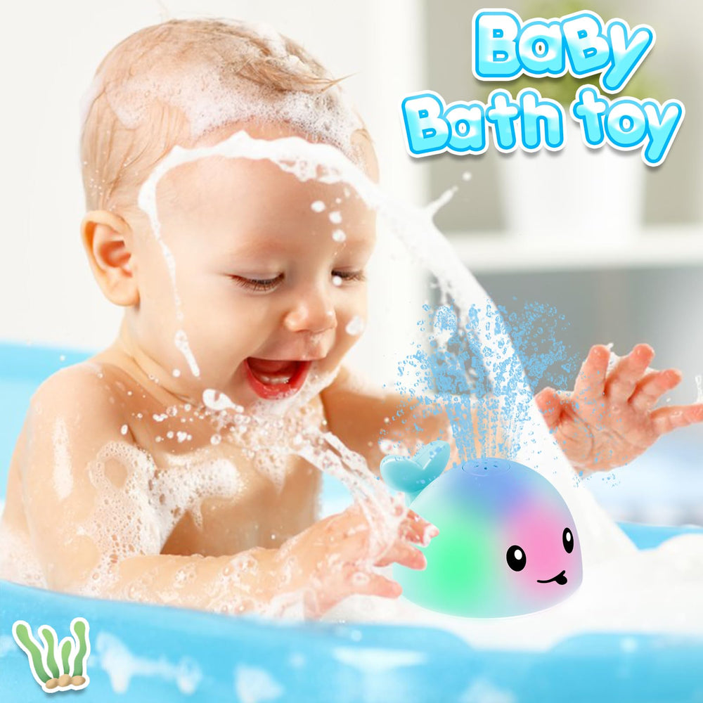 ANGGIKO colorful lights and spray attract toddlers during bath.