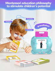 Bright, colorful illustrations on ANhovno flash cards to engage toddlers.