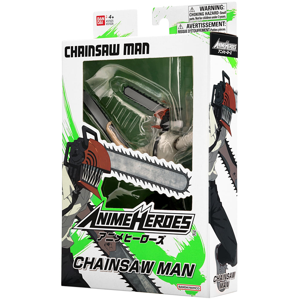 ANIME HEROES Chainsaw Man manga-inspired box art on packaging.