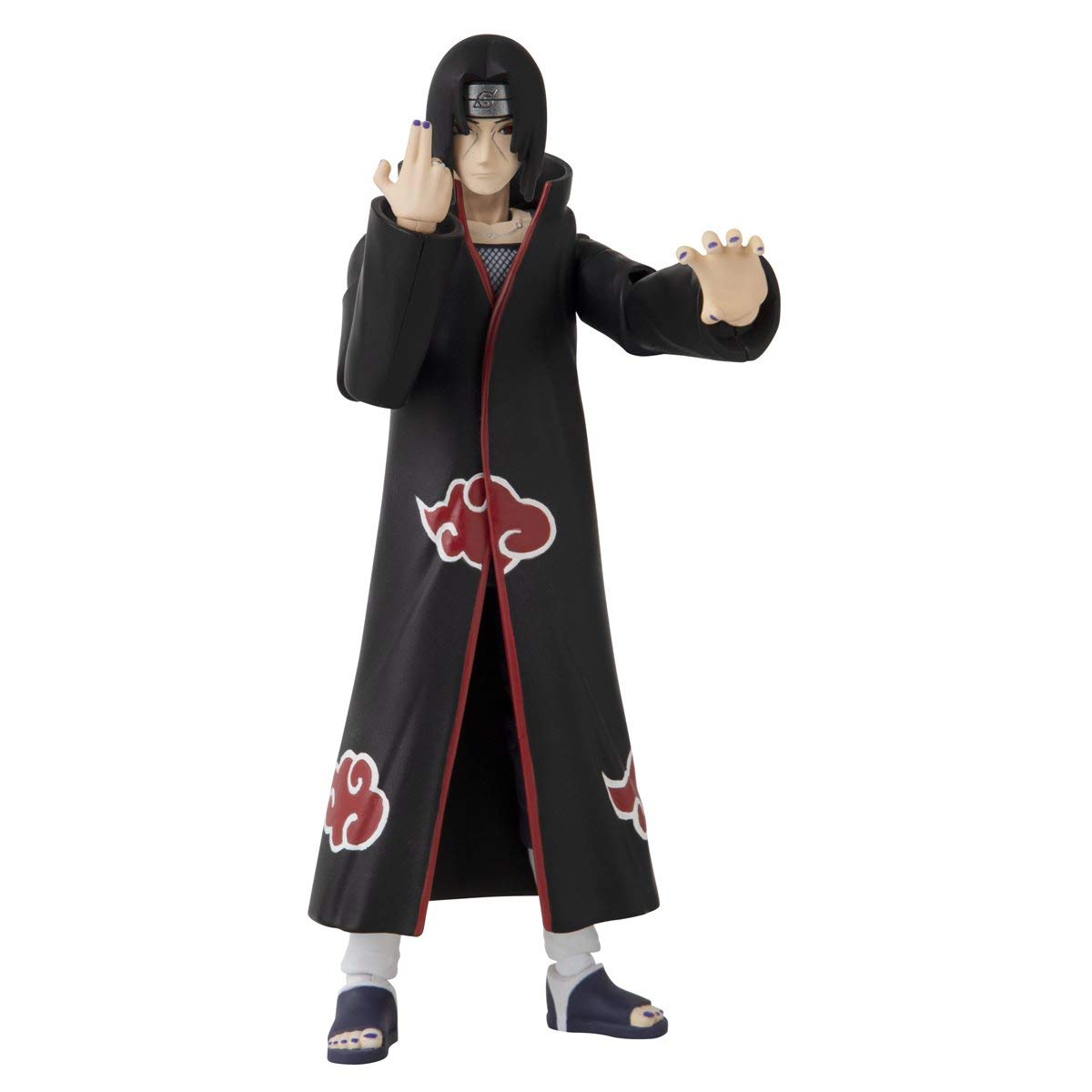 ANIME HEROES Itachi Uchiha close-up reveals intricate deco and bold eyes.