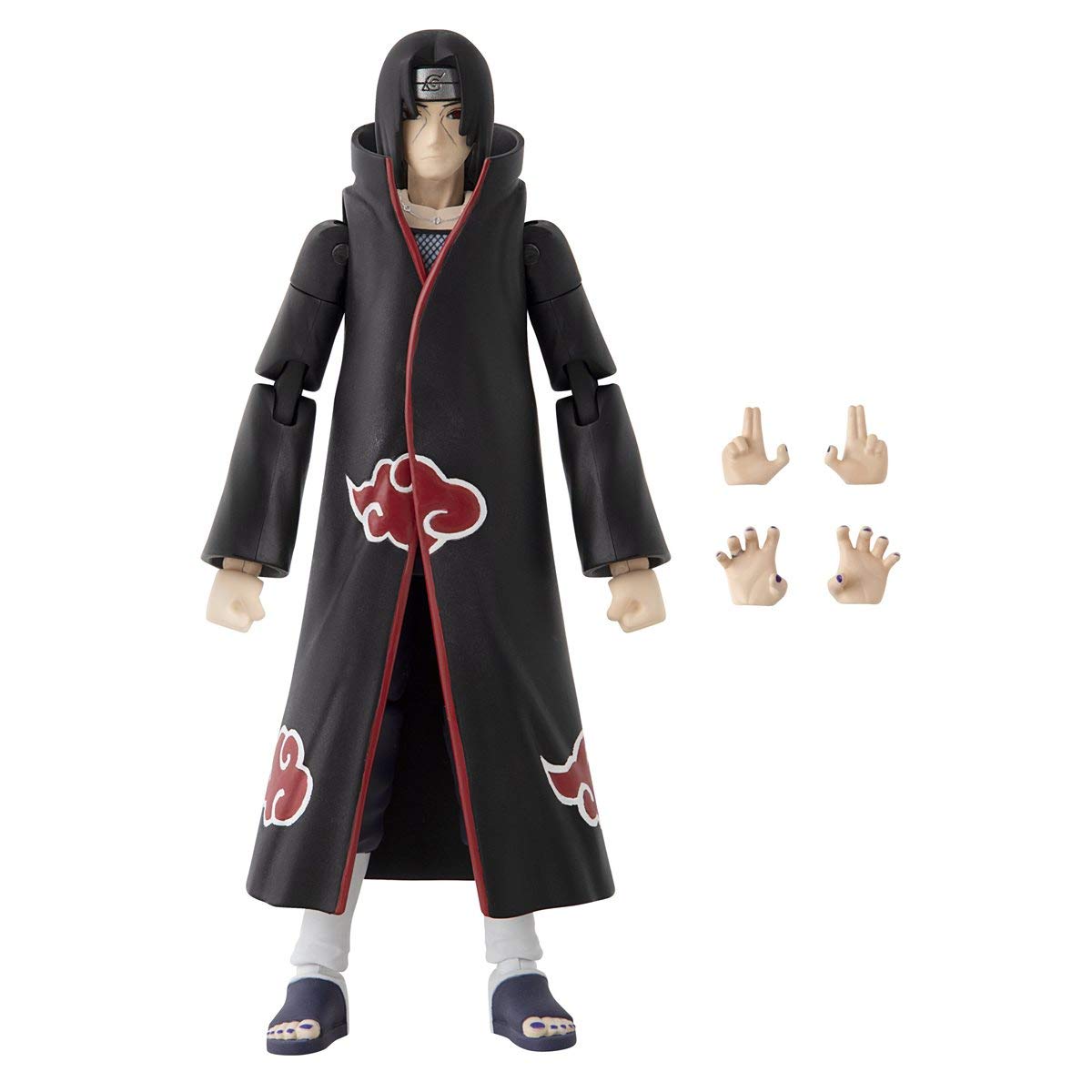 ANIME HEROES Itachi Uchiha figure front view showcasing iconic stern pose for display.