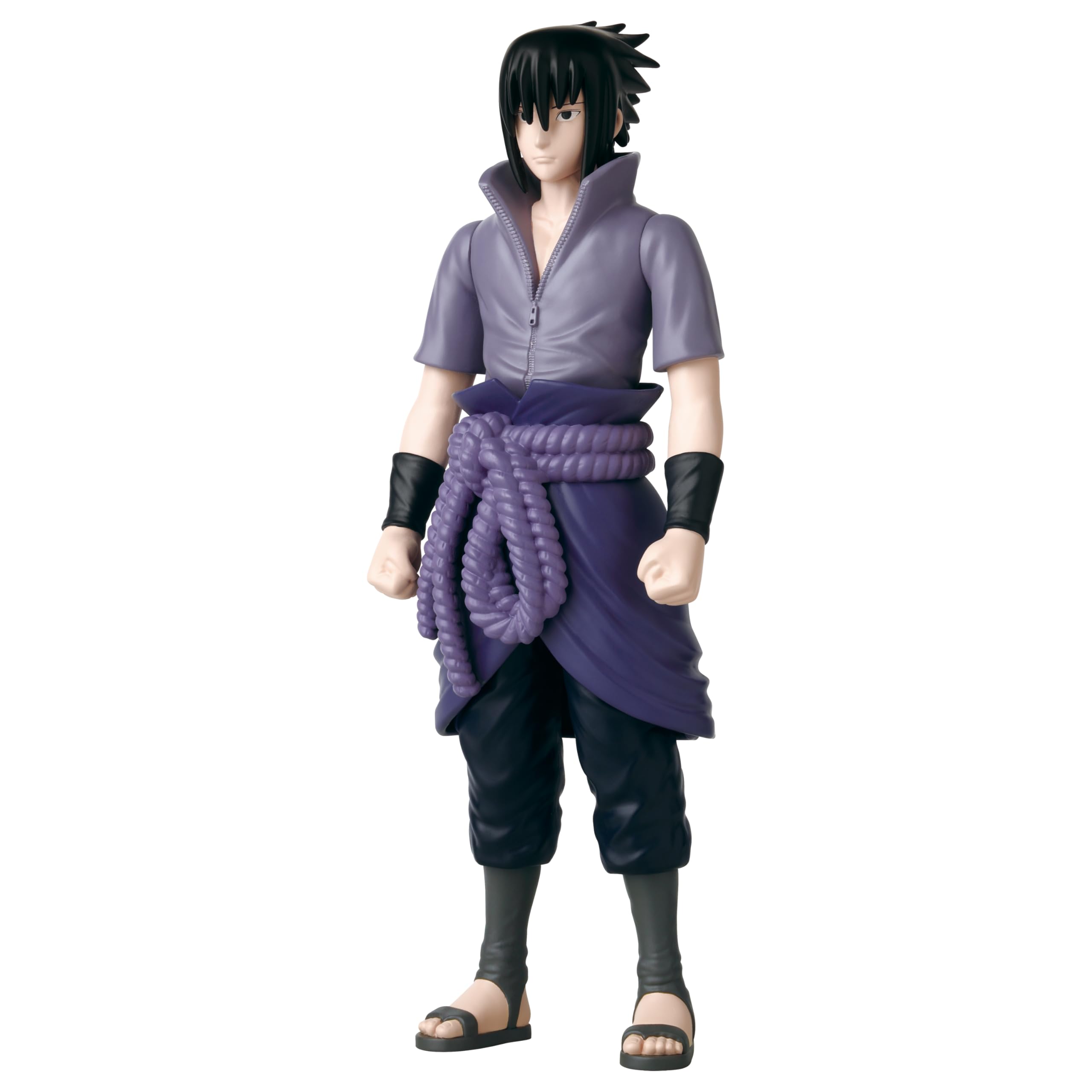 ANIME HEROES Sasuke Uchiha figure articulation demo shows five points of movement.