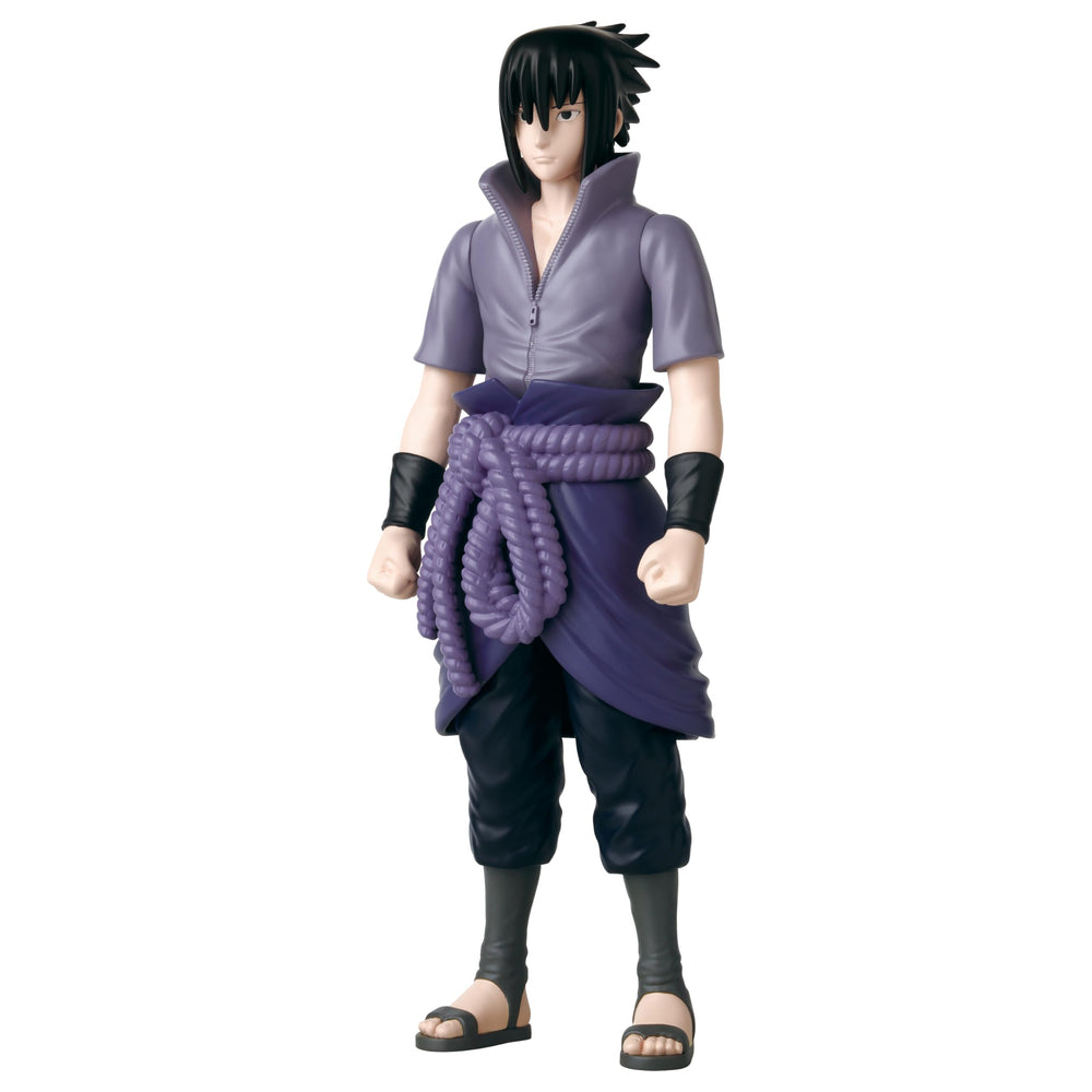 ANIME HEROES Sasuke Uchiha figure articulation demo shows five points of movement.