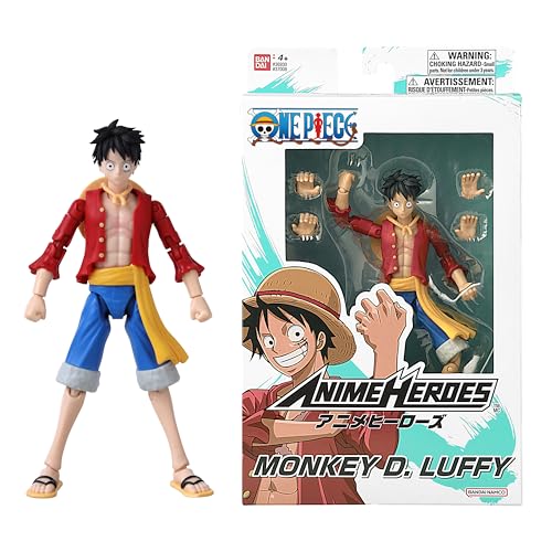 ANIME HEROES Mega One Piece Monkey D. Luffy packaging design, ideal for product listings