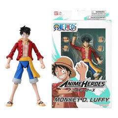 ANIME HEROES Mega One Piece Monkey D. Luffy packaging design, ideal for product listings