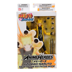 Anime Heroes Naruto Uzumaki Sage Six Paths figure at 6.5 inches tall for perfect shelf fit