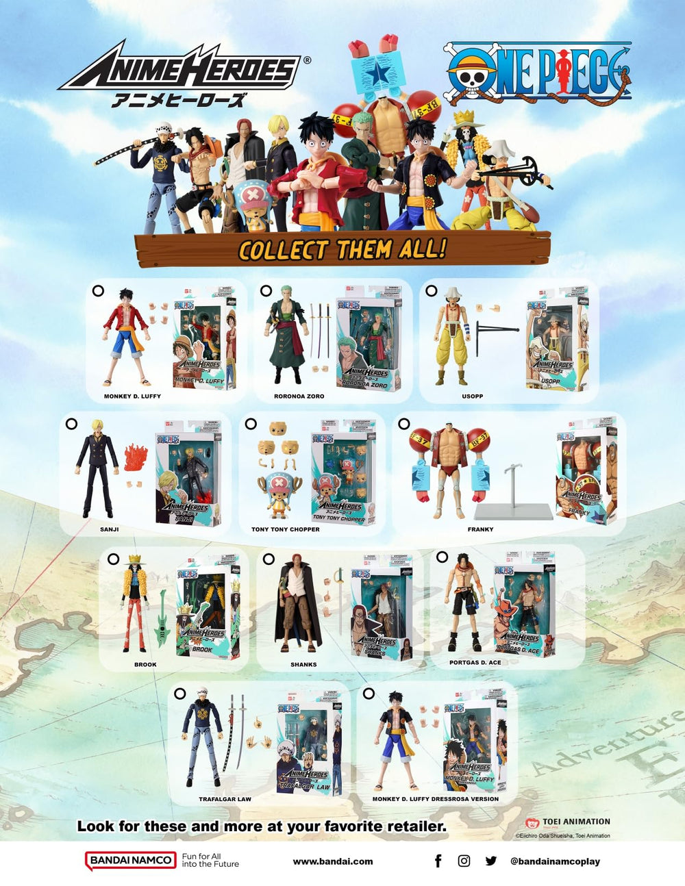 ANIME HEROES Luffy Dressrosa figure in dynamic pose for shelf display and storytelling.