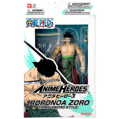 ANIME HEROES Roronoa Zoro figure shows 20+ articulation for dynamic poses.