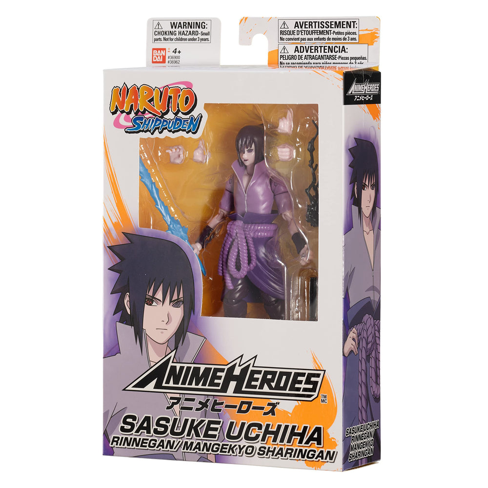 ANIME HEROES display-ready Sasuke ideal for shelf setups.