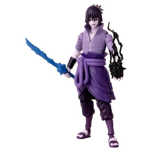 ANIME HEROES Sasuke Uchiha with Rinnegan face deco for display.
