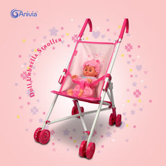 ANIVIA foldable doll stroller ready for 18-inch dolls.