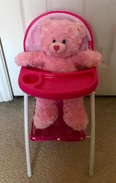 ANIVIA Baby Doll High Chair pink easy-cleanup after playtime.
