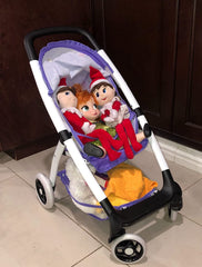 ANIVIA Baby Doll Stroller hood shields the doll from sun during outdoor play.