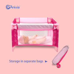 ANIVIA Baby Doll Stroller Set doll bed for bedtime role-play and organization.