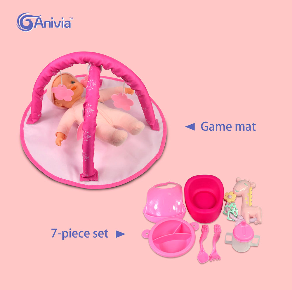 ANIVIA Baby Doll Stroller Set travel bag for easy transport and cleanup.
