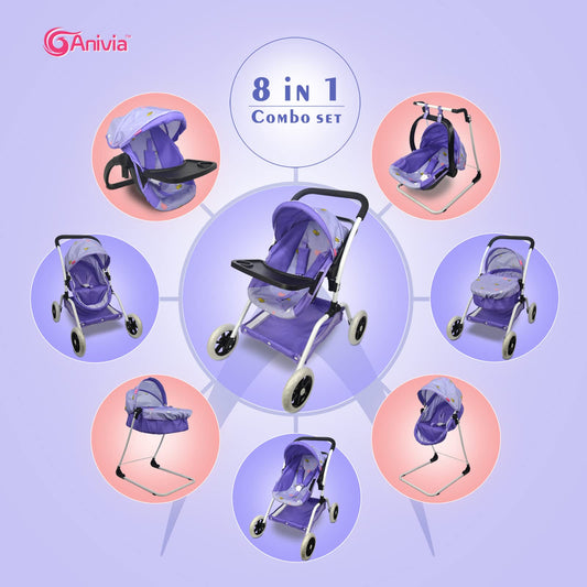 ANIVIA doll-bed-swing-together image highlights integrated bed and swing.