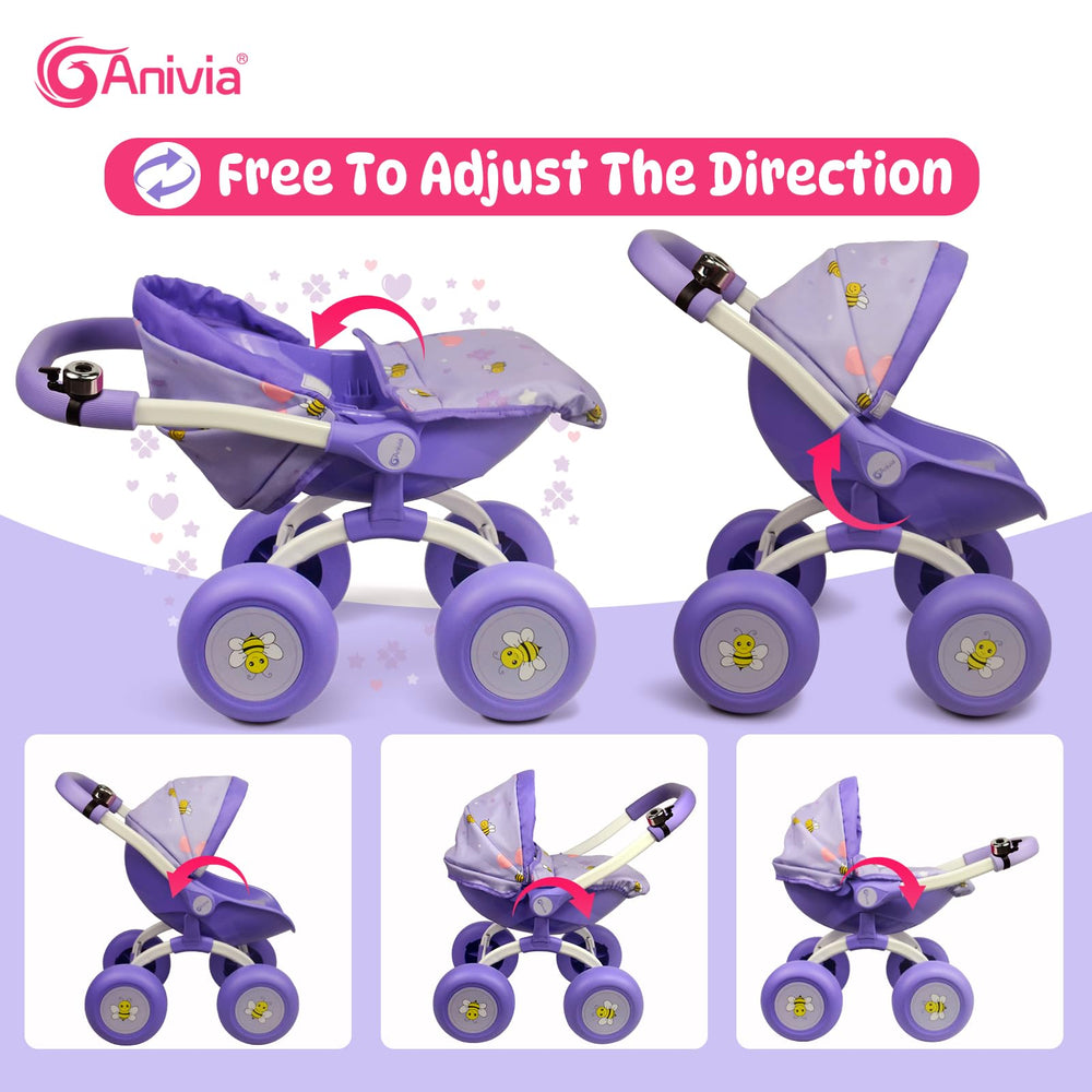 ANIVIA DT301Purple 18-inch dolls fit comfortably for storytelling adventures.