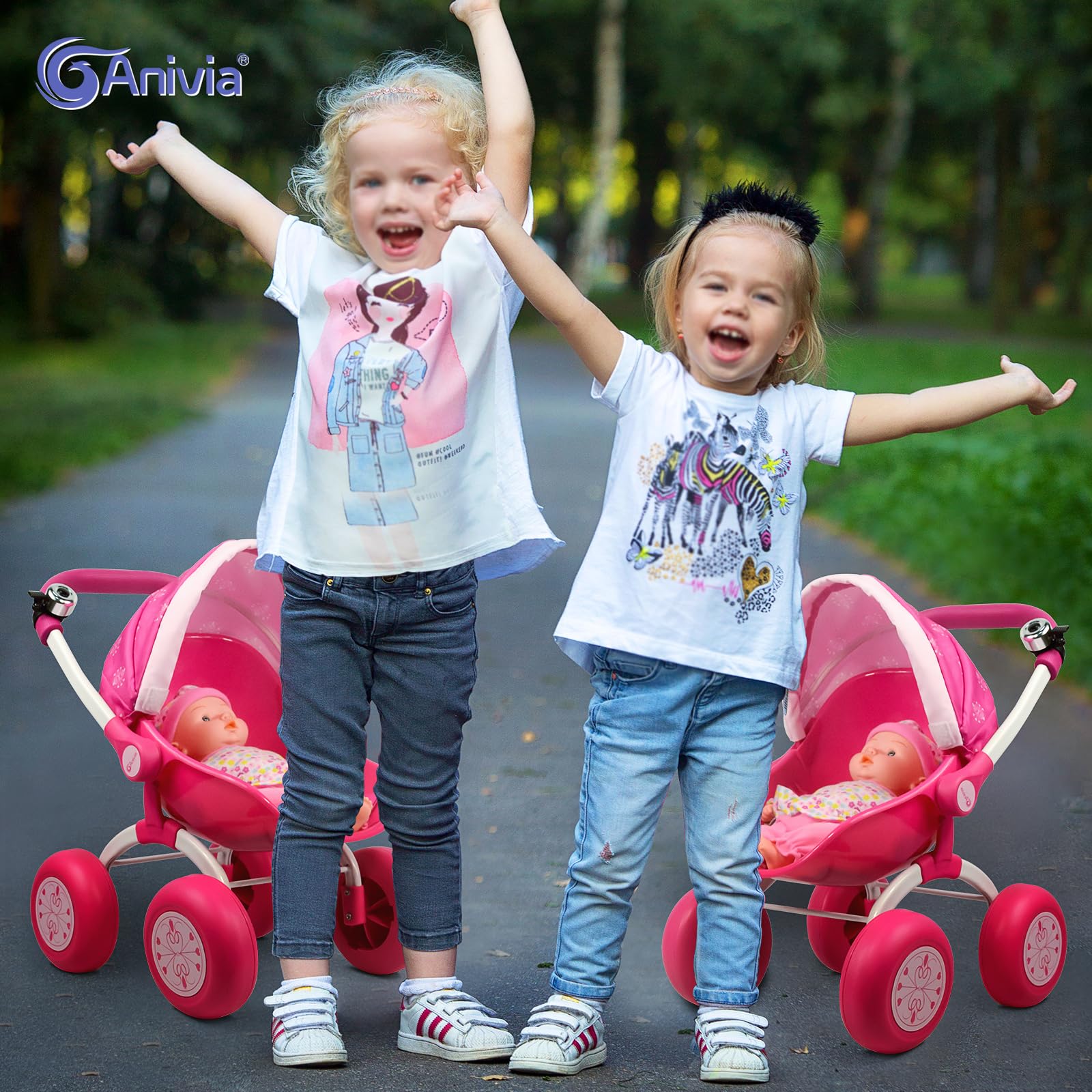 ANIVIA doll stroller in use by a child during role-play.