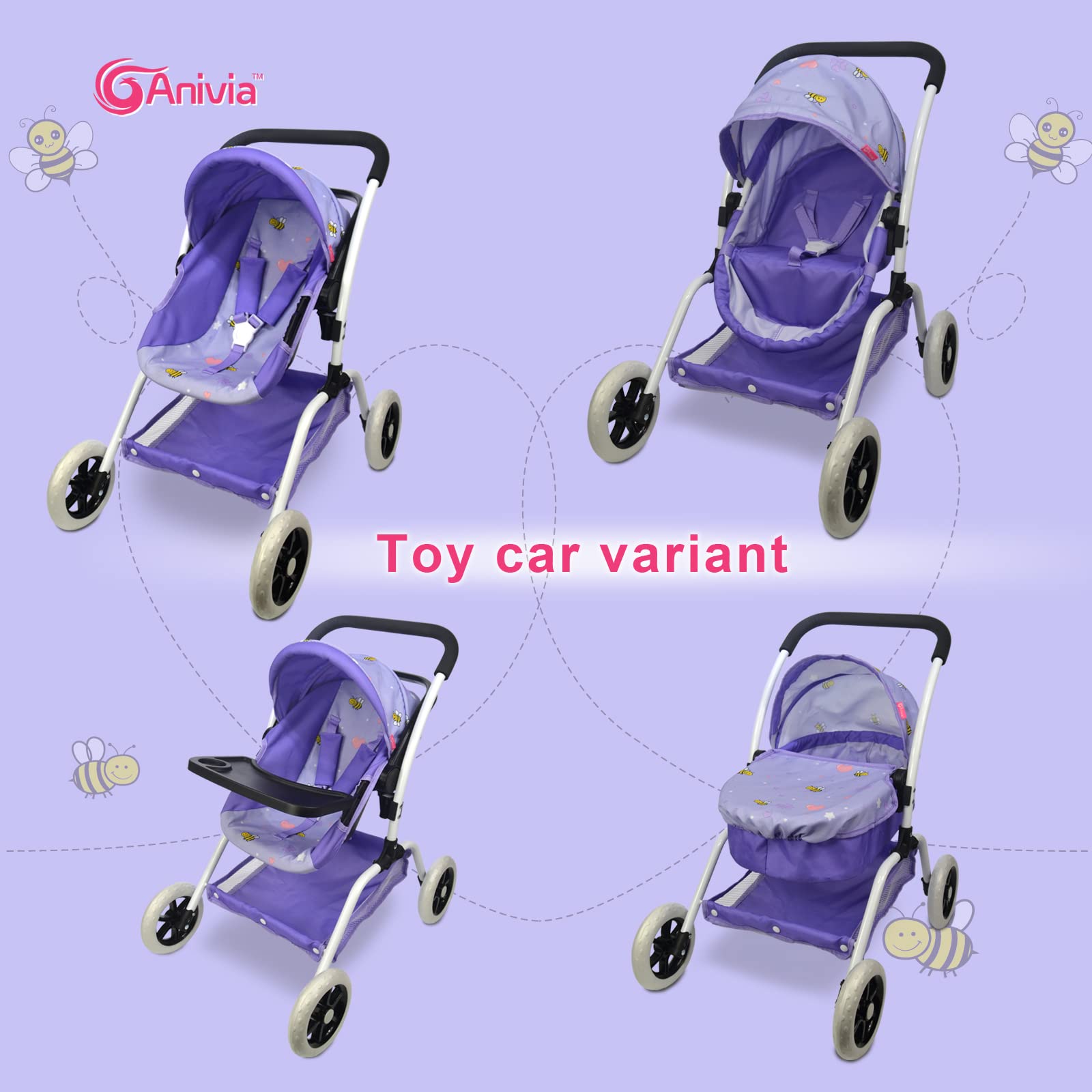 ANIVIA doll-stroller-storage-basket image demonstrates toy organization.