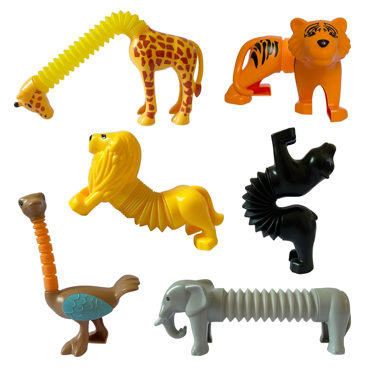 Aniymubao Animal Pop Tubes tiger: tactile play to boost focus and dexterity.