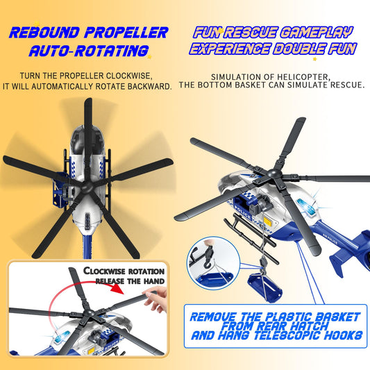 ANJARU rescue helicopter with rope hook and basket for missions