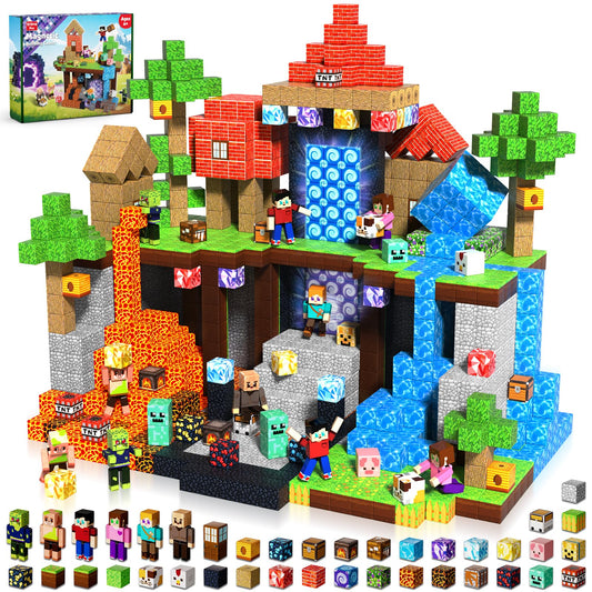 Annexfun 210pcs magnetic blocks in open box for creative building sessions