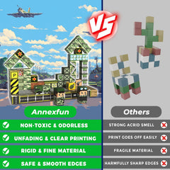 Annexfun idea booklet with stories and patterns inspires guided and free builds.