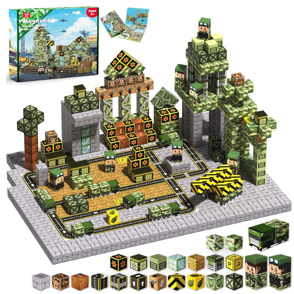 Annexfun magnetic blocks 100pcs cubes arranged for versatile building play and STEM exploration.