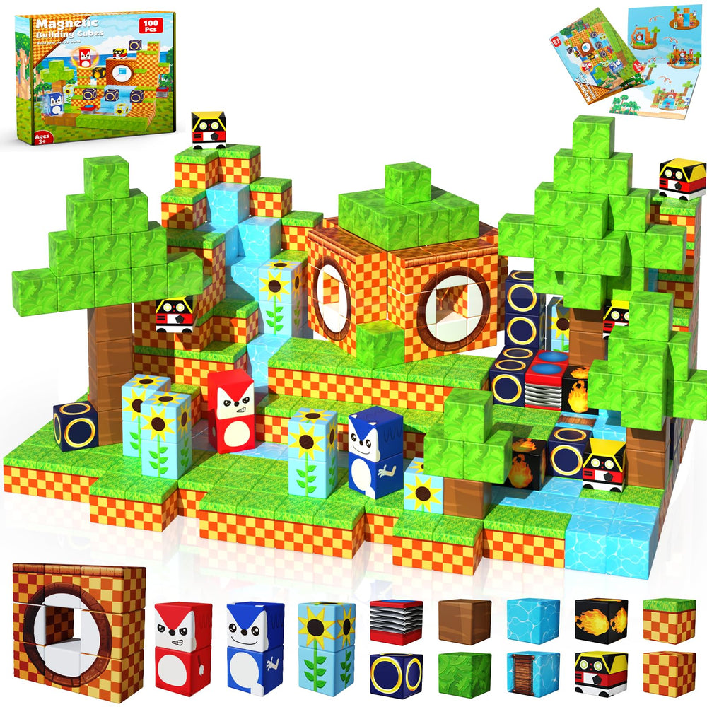 Annexfun magnetic blocks 100pcs set for creative building and STEM exploration.