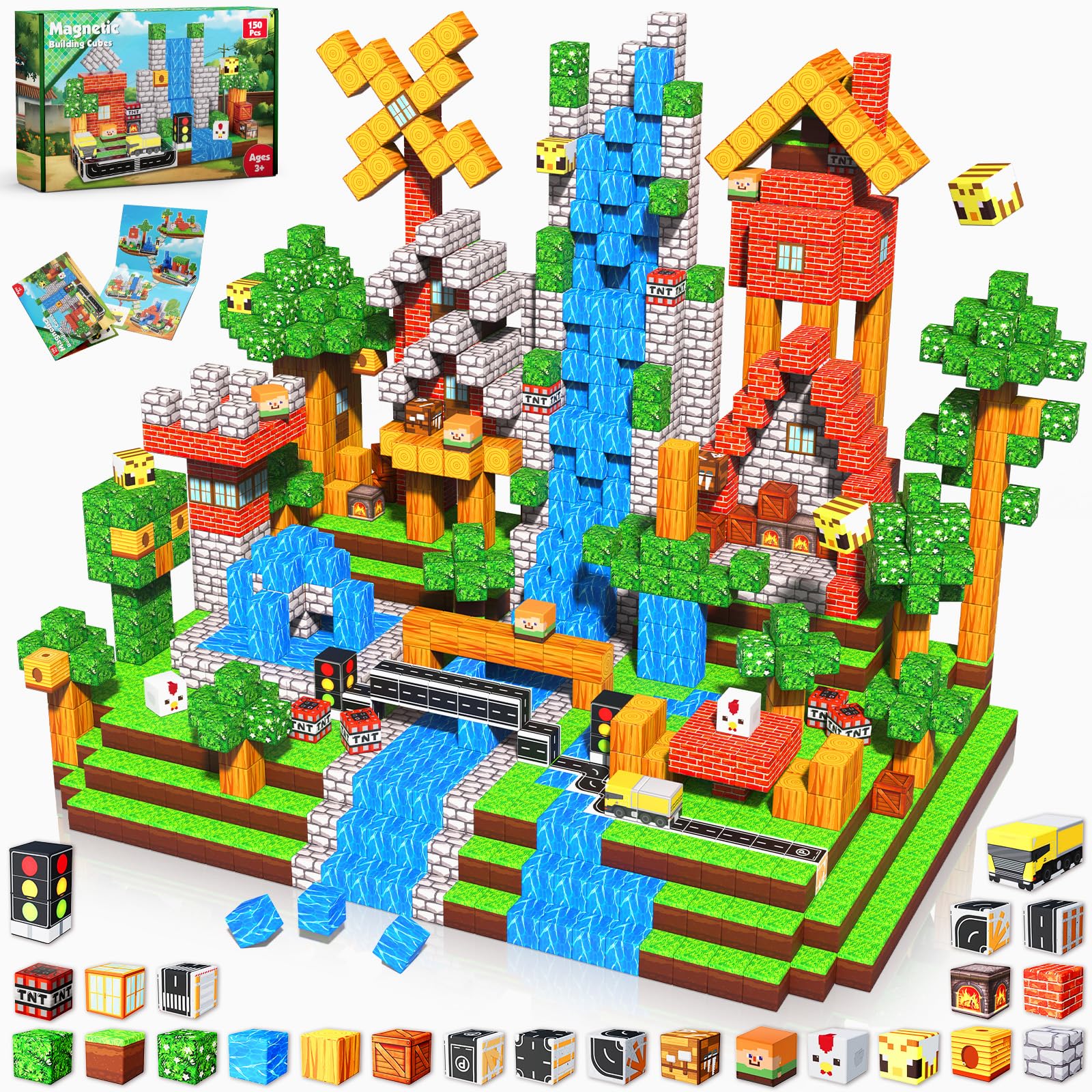 Annexfun magnetic blocks road-forest: sturdy, colorful pieces for imaginative road and forest builds