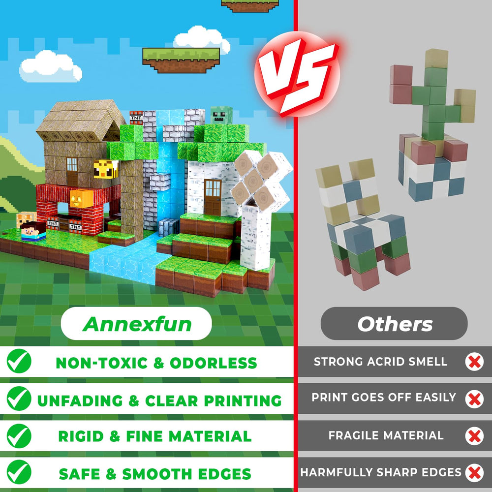 Annexfun magnetic blocks in 16 colors for vibrant play.