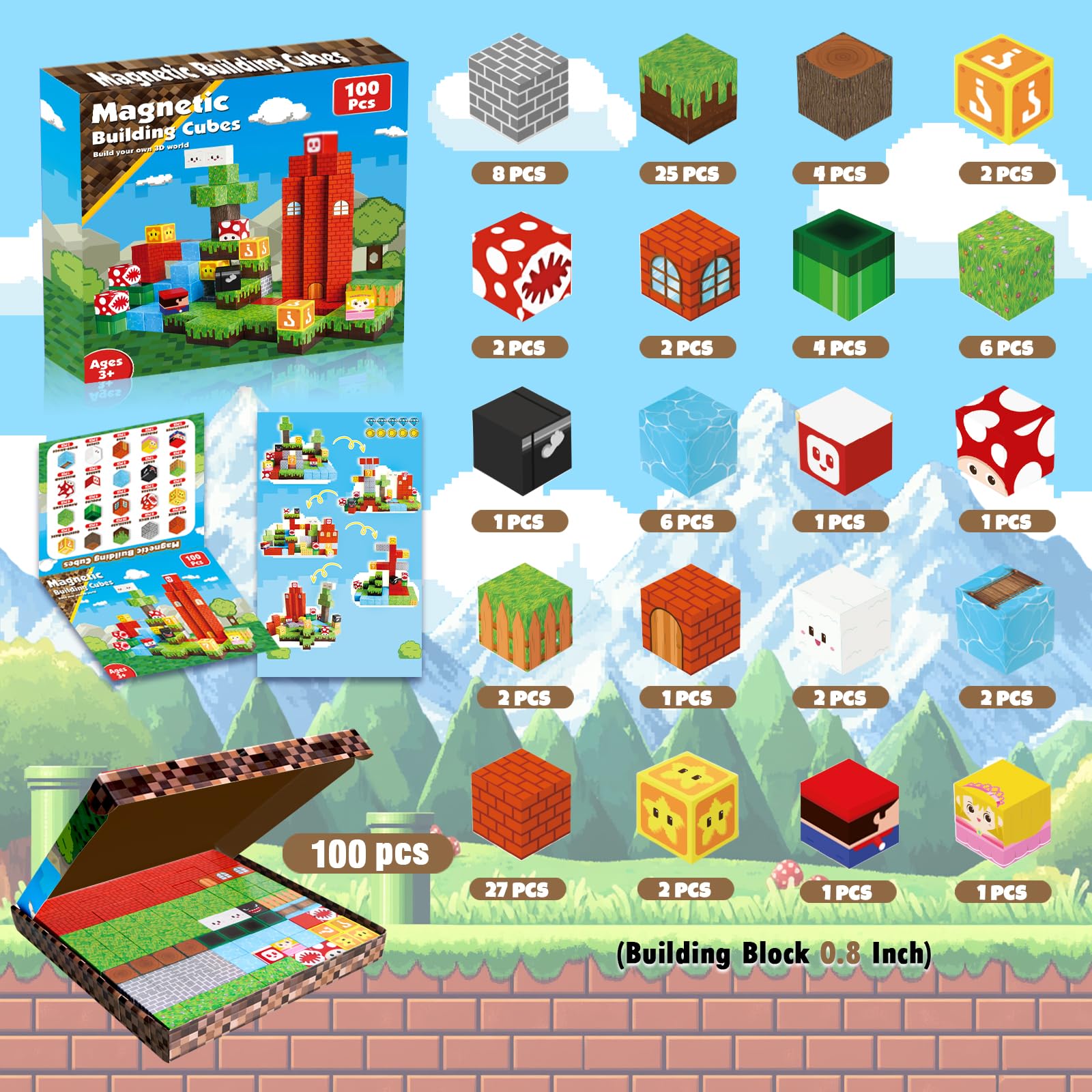 Annexfun Magnetic Blocks colorful cubes help kids explore colors during hands-on play.