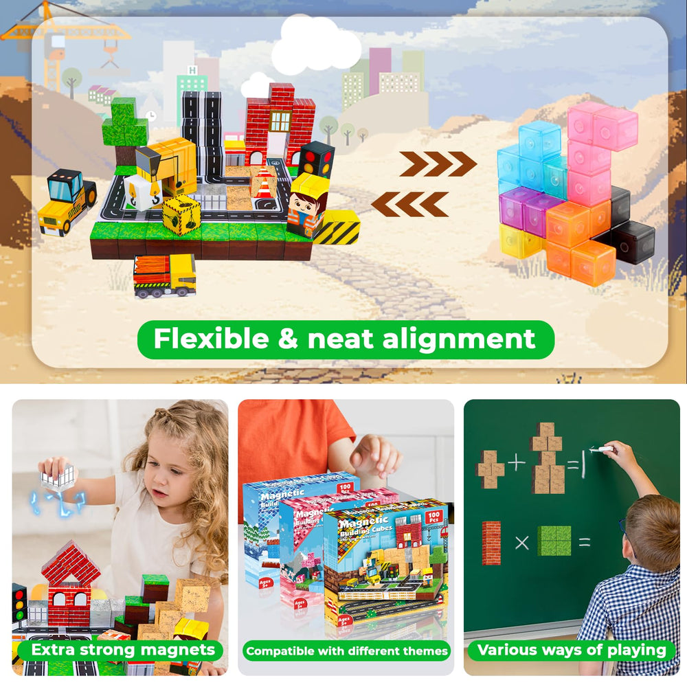 Annexfun magnetic blocks colorful cubes spark creativity and color learning