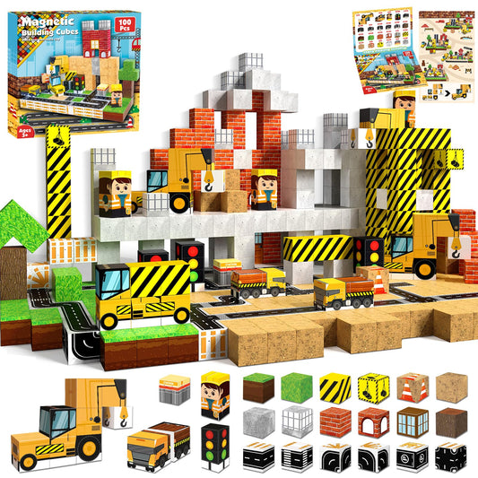 Annexfun magnetic blocks crane-truck set enhances fine motor skills during construction play