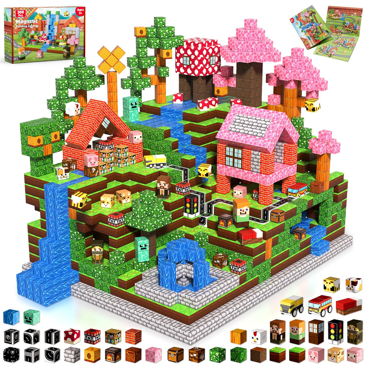 Annexfun Magnetic Blocks forest road set enhances imaginative play and construction skills.