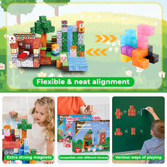 Annexfun magnetic blocks patterns booklet guides imaginative designs and pattern recognition.
