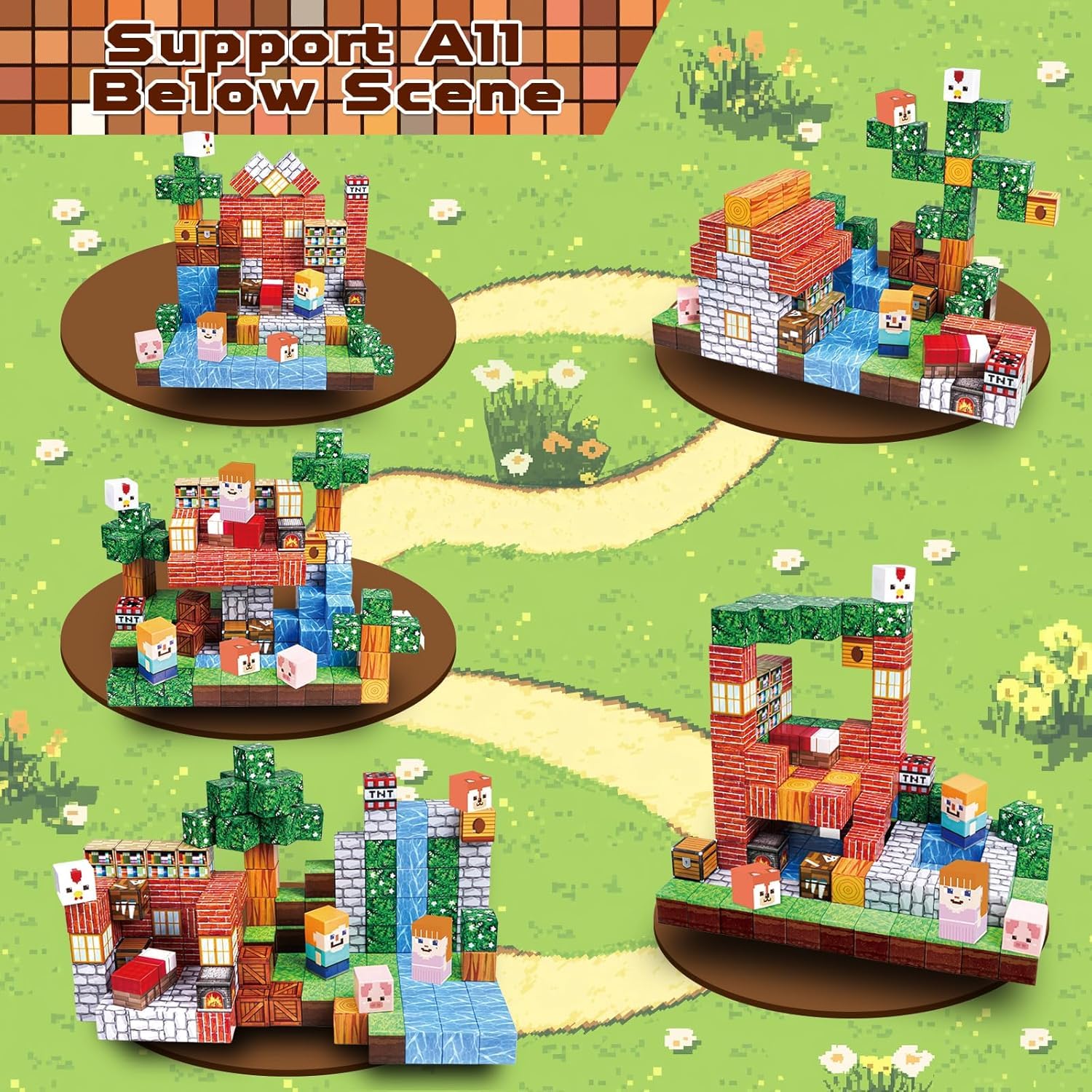 Annexfun magnetic blocks stacking towers support tall, stable structures and fine motor practice.