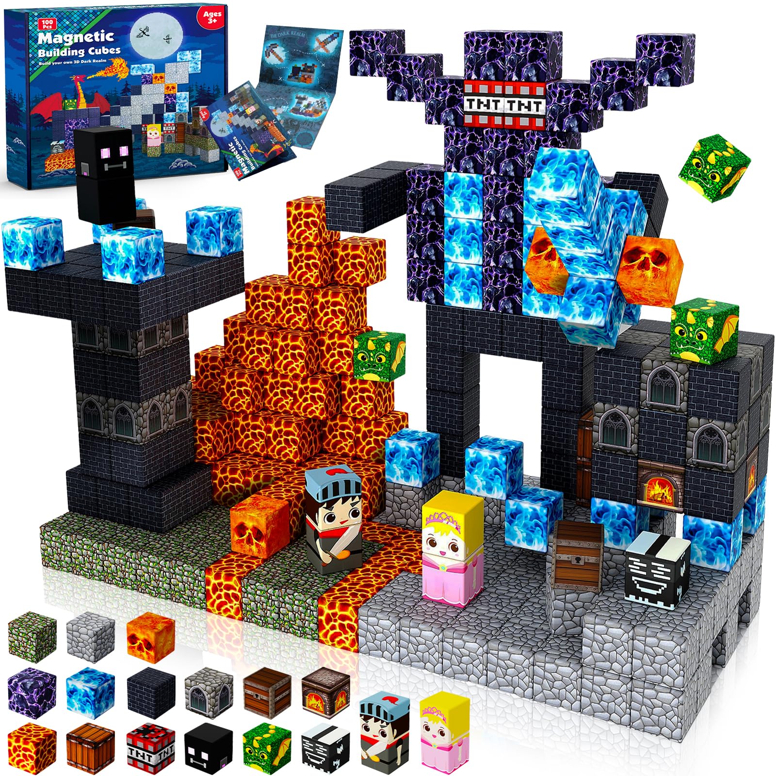 Annexfun Magnetic Dark Castle blocks feature bold colors and strong magnets for endless castle builds.